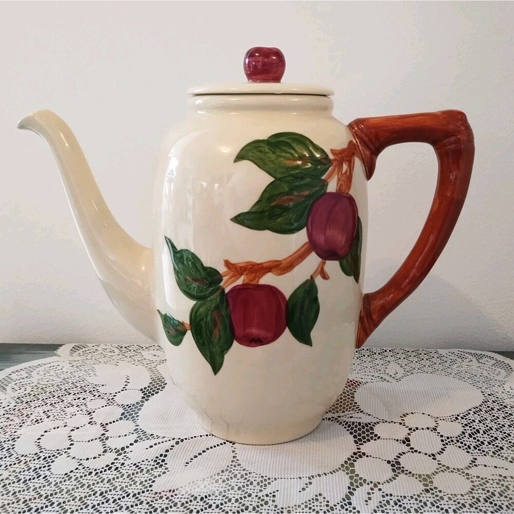 Vintage Franciscan Apple Dinnerware Coffee Pot Server w/ Lid Made In California